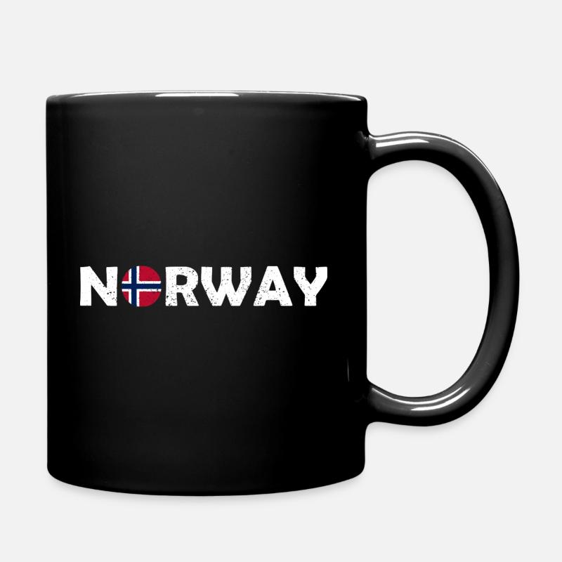 Norway Lettering with Flag - Norge - Norwegen - Tasse einfarbig - Schwarz