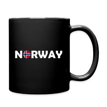 Lettrage de la Norvège avec drapeau - Norge - Norwegen - Mug uni - noir - Droite
