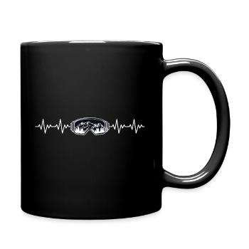 Lunettes de ski skieurs ECG battement de cœur - Mug uni - noir - Droite