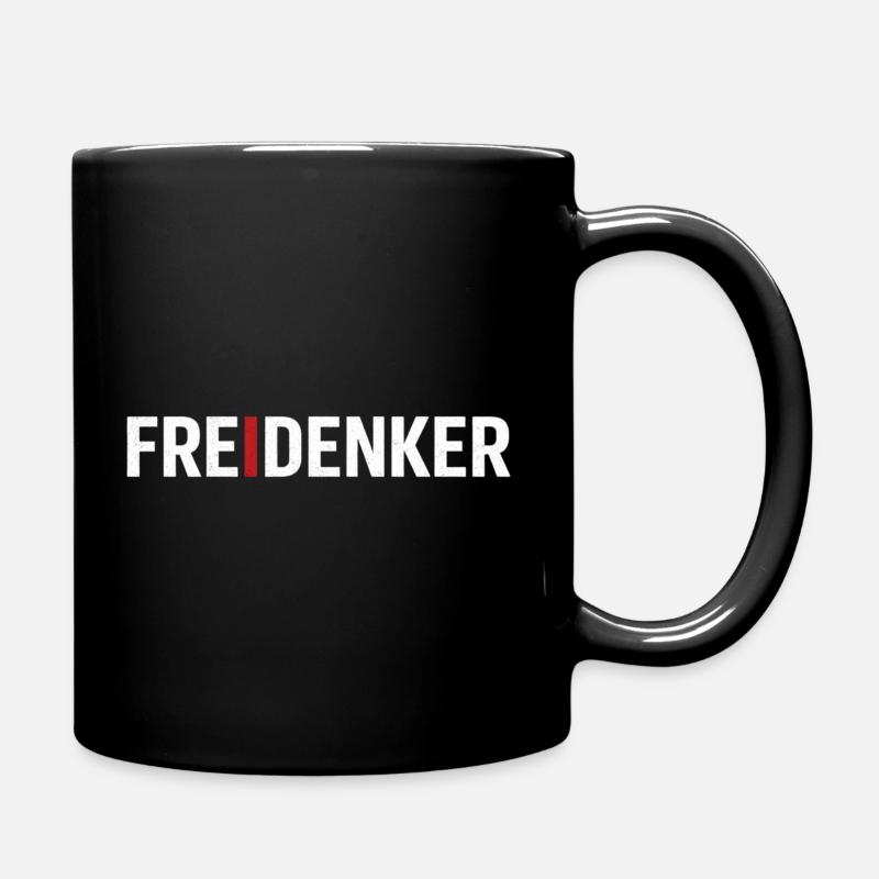 Freethinkers – Strong Typography Statement - Full Colour Mug - black