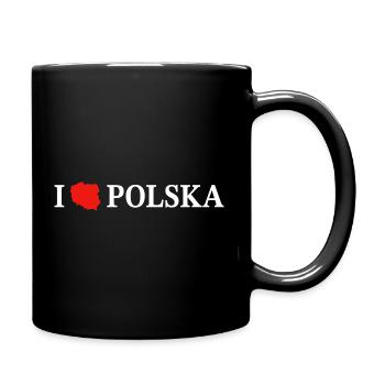 I love Polska Polen - Tasse einfarbig - Schwarz - Rechts