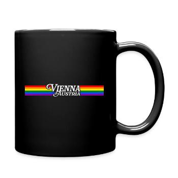 Wien Pride Regenbogen LGBTQIA+ Toleranz Vie - Tasse einfarbig - Schwarz - Rechts