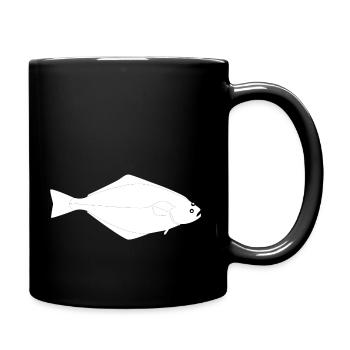 Heilbutt Vollformat weiß - Tasse einfarbig - Schwarz - Rechts