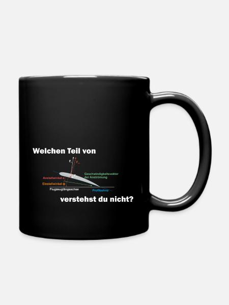 Segelflieger Auftrieb - Tasse einfarbig - Schwarz