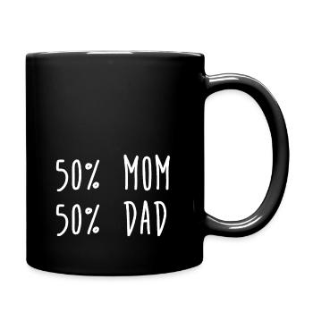 50% maman - 50 pour cent papa - Mug uni - noir - Droite