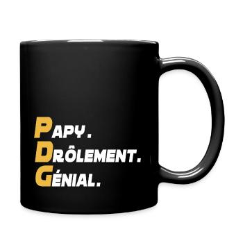 Humour PDG - papy drôlement génial - Mug uni - noir - Droite
