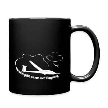 Segelflugzeug Segelfliegen Segelflieger - Tasse einfarbig - Schwarz - Rechts