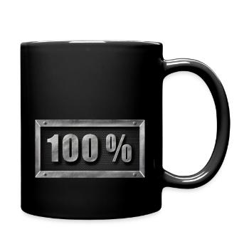 100% blackboard, motivate, metal - Full Colour Mug - black - Right