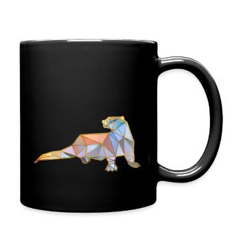 Otter Geometric Gold Lines 2 - Full Colour Mug - black - Right