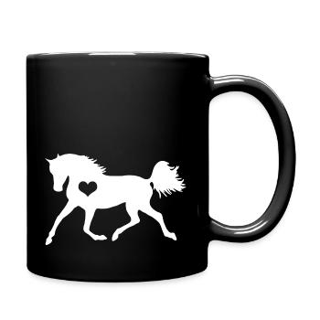 Cheval coeur cheval amoureux équitation fille cadeau - Mug uni - noir - Droite