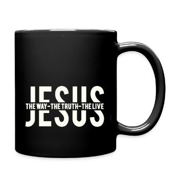 Jesus, the way, the truth, the live - Tasse einfarbig - Schwarz - Rechts