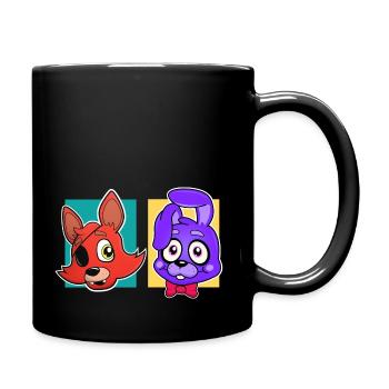 FNAF Foxy Fox and Rabbit - Cute Game Characters - Full Colour Mug - black - Right