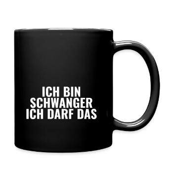 ICH BIN SCHWANGER - Tasse einfarbig - Schwarz - Rechts