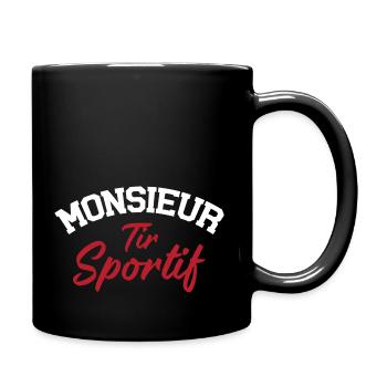 Monsieur tir sportif Cadeau humour personnalisé - Mug uni - noir - Droite