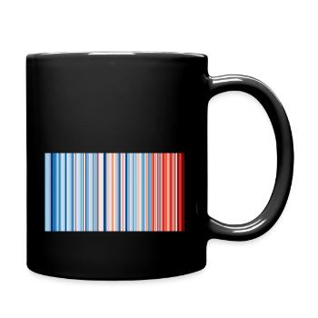 Klimastreifen für Deutschland 1881 bis 2020 - Tasse einfarbig - Schwarz - Rechts