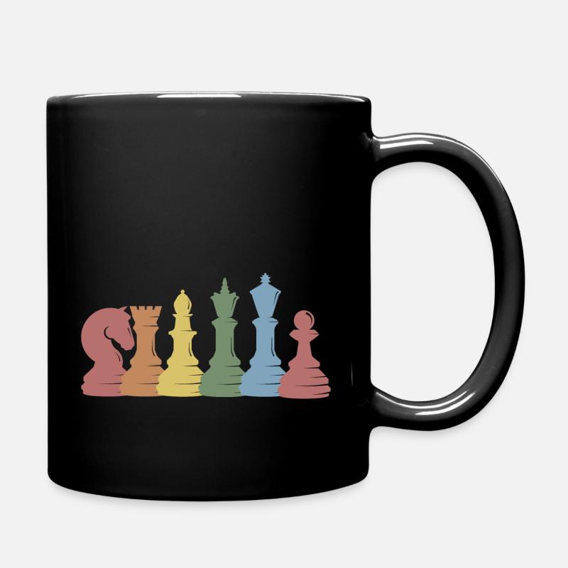 Pièces d’échecs rétro - Mug uni - noir
