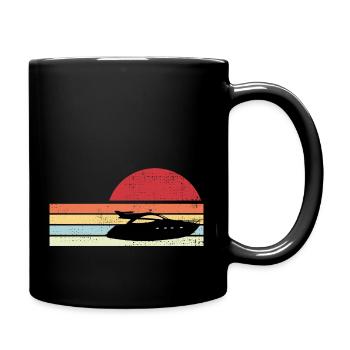 Retro Motorboot - Tasse einfarbig - Schwarz - Rechts