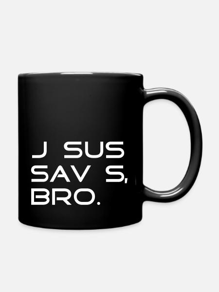 JÉSUS SAUVE, FRÈRE. - par csDesign - Mug uni - noir