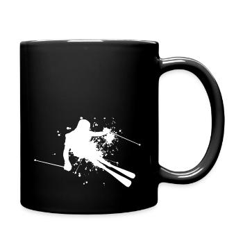 Skiing Ski Stunt Ski Damen Herren Skifahrer - Tasse einfarbig - Schwarz - Rechts