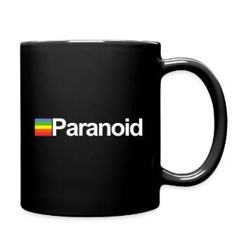 Paranoid - lustiges Retro Design - schwarzer Humor - Tasse einfarbig - Schwarz - Rechts