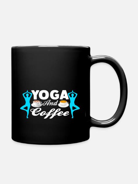 Yoga And Coffee - Full Colour Mug - black