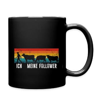Ich Meine Follower Kühe Kuh Bauern Bauer Landwirt - Tasse einfarbig - Schwarz - Rechts