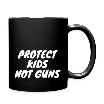 Schützen Sie Kinder, nicht Waffen - Tasse einfarbig - Schwarz - Rechts