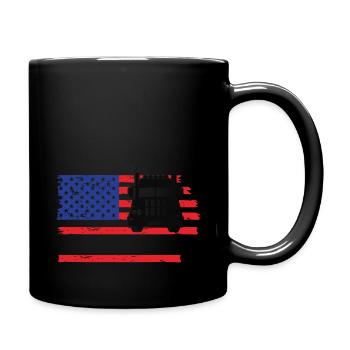 USA LKW - Tasse einfarbig - Schwarz - Rechts