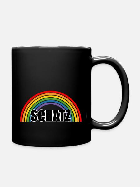 Regenbogen Schatz - Tasse einfarbig - Schwarz