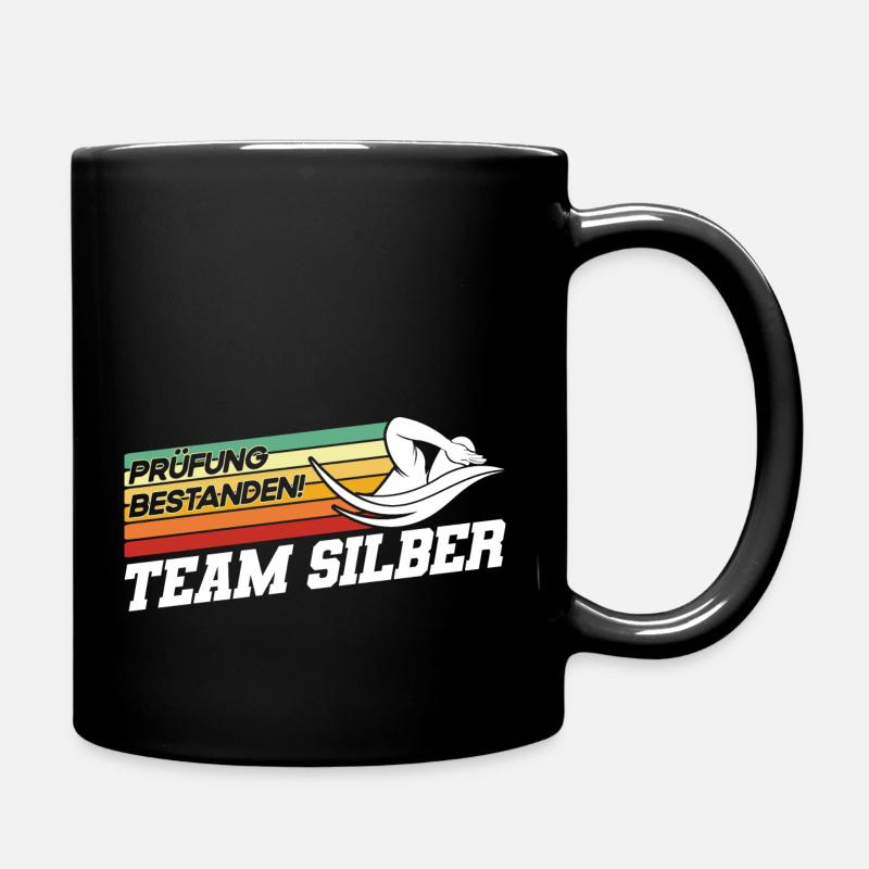 Silber Schwimmer Prüfung Silber Schwimmabzeichen - Tasse einfarbig - Schwarz