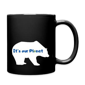 Eisbär Klimaschutz Klimawandel Klima - Tasse einfarbig - Schwarz - Rechts