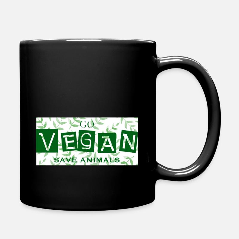 DEVENEZ VÉGÉTALIEN - SAUVEZ LES ANIMAUX - Mug uni - noir