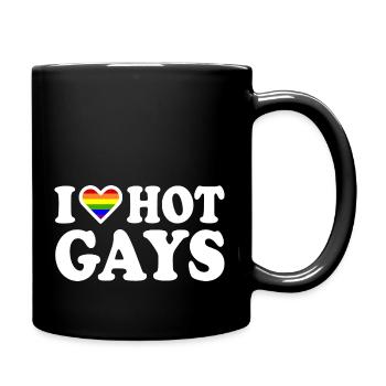 I love hot gays - Full Colour Mug - black - Right