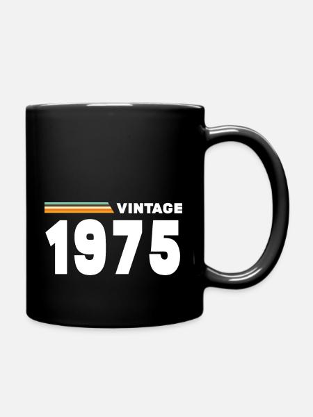 Jahrgang 1975 - Tasse einfarbig - Schwarz