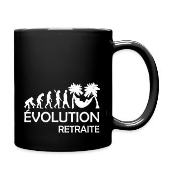 Évolution retraite / humour retraité - Mug uni - noir - Droite