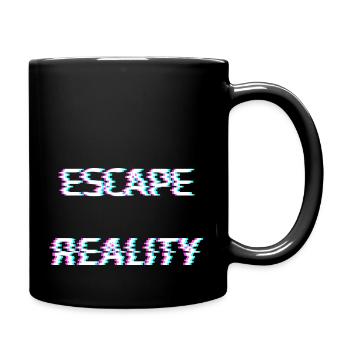 escape reality cyber futuristic dystopian glitch - Full Colour Mug - black - Right