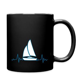 sailboat heatbeat - Tasse einfarbig - Schwarz - Rechts