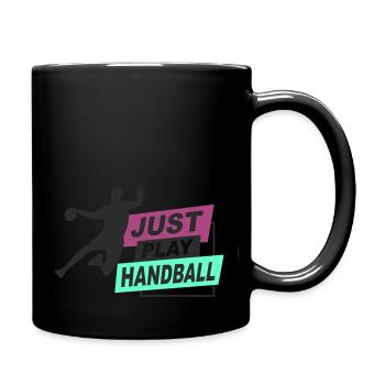 Handball - just play handball - Tasse einfarbig - Schwarz - Rechts