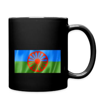 Roma and Sinti Flag - Fluttering Design - Full Colour Mug - black - Right