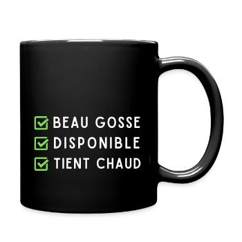 Beau gosse disponible tient chaud humour pour mec - Mug uni - noir - Droite