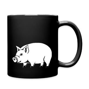 pig sweet pigs pigs animal animals 08 - Full Colour Mug - black - Right