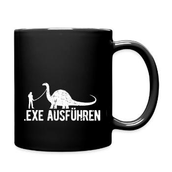 EXE Ausführen - Informatiker Geschenk für Compute - Tasse einfarbig - Schwarz - Rechts