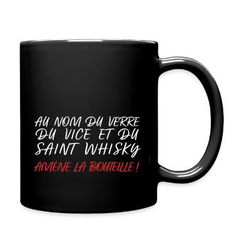 Au nom du verre, du vice et du saint whisky - Mug uni - noir - Droite