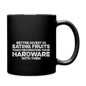 Mangez des fruits - ne décorez pas de matériel - Mug uni - noir - Droite