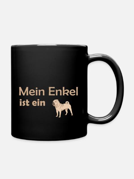 Mein Enkel ist ein Hund - Tasse einfarbig - Schwarz