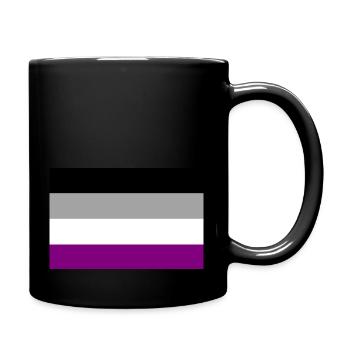 Asexuelle Community Pride Flagge - Tasse einfarbig - Schwarz - Rechts