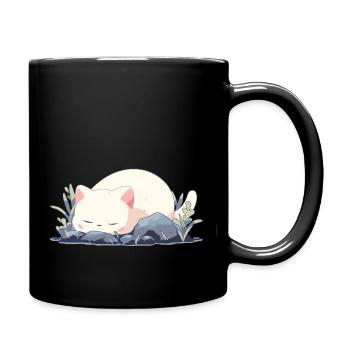 Sleepy Cat - Full Colour Mug - black - Right
