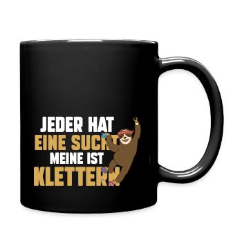 Bergsteigen Bouldern Klettern Kletterer - Tasse einfarbig - Schwarz - Rechts