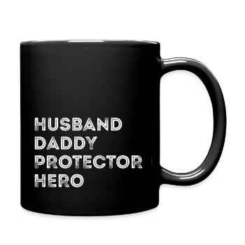 Homme Mari Papa Protecteur Héros Fête des pères Pour - Mug uni - noir - Droite
