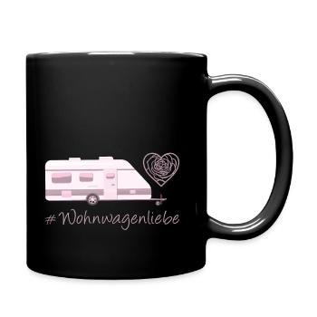 #Wohnwagenliebe - Tasse einfarbig - Schwarz - Rechts